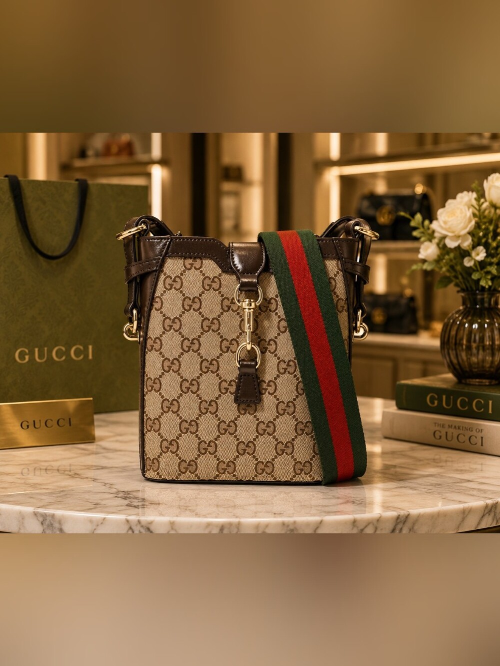 Gucci GG Ophidia Mini Bucket Bag